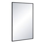 Renwil Gasel Matte Black Rectangular Wall Mirror MT2673 - angled view of the slim iron frame