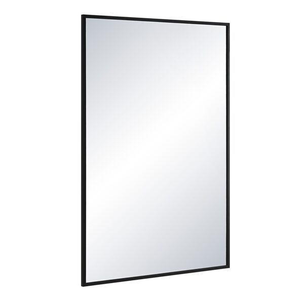 Renwil Gasel Matte Black Rectangular Wall Mirror MT2673 - angled view of the slim iron frame