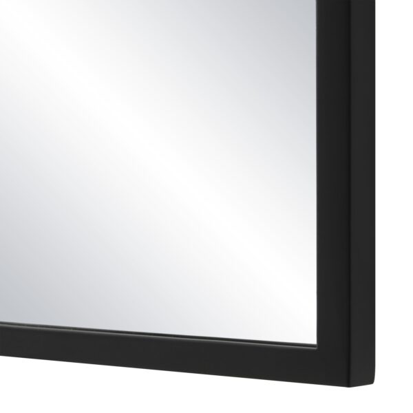 Renwil Gasel Matte Black Rectangular Wall Mirror MT2673 - close-up of the powder-coated matte black corner