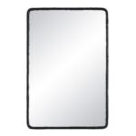 Renwil Jorah Matte Black Textured Wall Mirror MT2674 - front view of the textured matte black frame