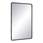 Renwil Jorah Matte Black Textured Wall Mirror MT2674 - angled view of the cast aluminum frame