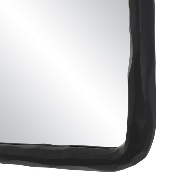 Renwil Jorah Matte Black Textured Wall Mirror MT2674 - close-up of the textured black corner
