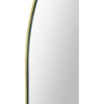 Renwil Beckah Satin Brass Oval Wall Mirror MT2526 - close-up of the mirror edge and satin brass border