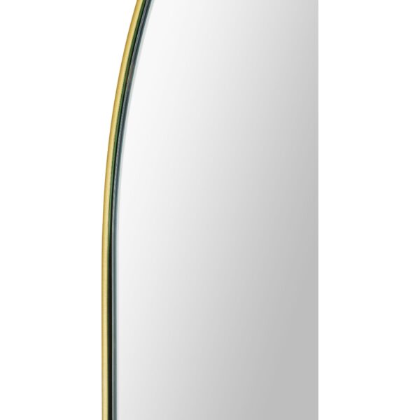 Renwil Beckah Satin Brass Oval Wall Mirror MT2526 - close-up of the mirror edge and satin brass border