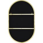 Renwil Beckah Satin Brass Oval Wall Mirror MT2526 - rear view showing the two-way hanging points