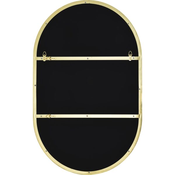 Renwil Beckah Satin Brass Oval Wall Mirror MT2526 - rear view showing the two-way hanging points