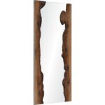 Renwil Connix Natural Firwood Wall Mirror MT2385 - angled view of the wood-framed mirror