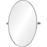 Renwil Azalea Polished Nickel Oval Vanity Mirror MT2353 - angled oval mirror view