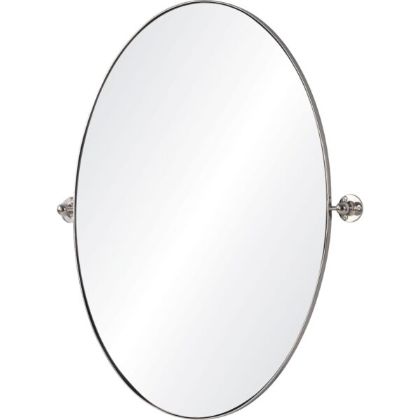 Renwil Azalea Polished Nickel Oval Vanity Mirror MT2353 - angled oval mirror view