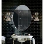 Renwil Azalea Polished Nickel Oval Vanity Mirror MT2353 - mirror styled above a bathroom sink