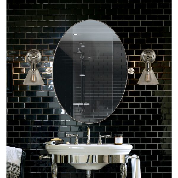 Renwil Azalea Polished Nickel Oval Vanity Mirror MT2353 - mirror styled above a bathroom sink