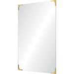 Renwil Eros Antique Brass Corner Wall Mirror MT2418 - angled view of rectangular mirror
