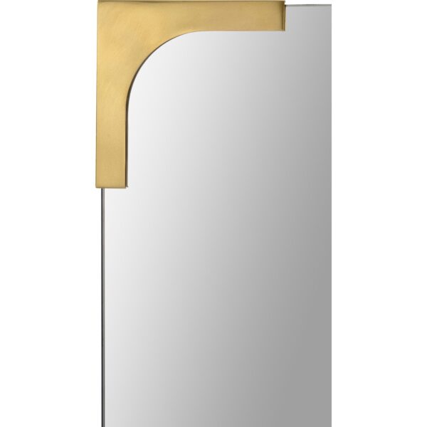 Renwil Eros Antique Brass Corner Wall Mirror MT2418 - antique brass upper corner detail