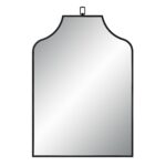 Renwil Breda Matte Black Decorative Wall Mirror MT2639 - front view of matte black mirror with shaped crown