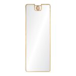 Renwil Kepler Gold Leaf Full Length Mirror with Oak Accent MT2558 - front view of the gold leaf mirror with oak veneer knob