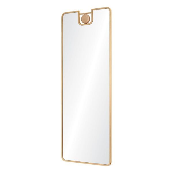 Renwil Kepler Gold Leaf Full Length Mirror with Oak Accent MT2558 - angled view of the full length iron frame