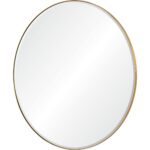 Renwil Thallo Gold Leaf Round Wall Mirror MT2347 - angled full mirror view