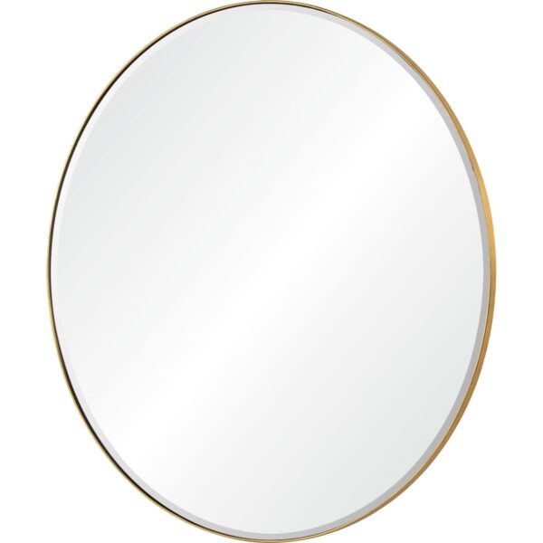 Renwil Thallo Gold Leaf Round Wall Mirror MT2347 - angled full mirror view