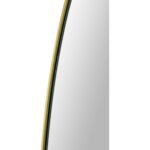 Renwil Gallegos Brushed Brass Oval Wall Mirror MT2523 - close-up of the mirror edge and brushed brass border