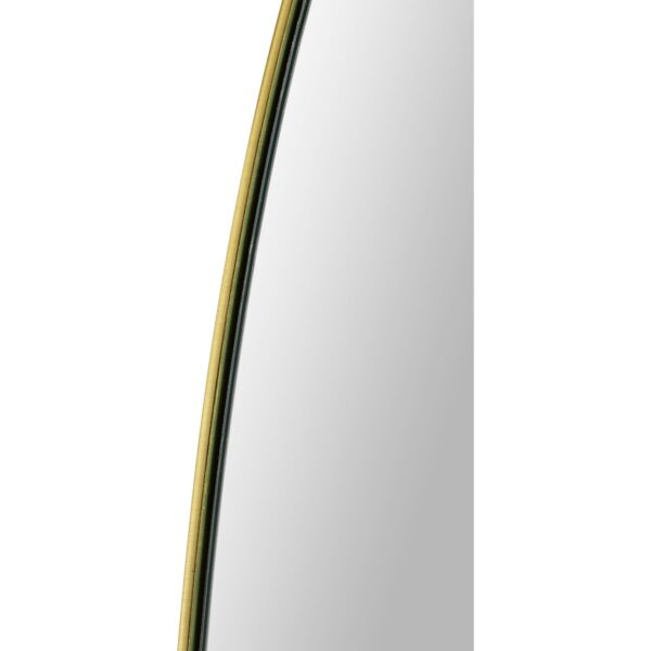 Renwil Gallegos Brushed Brass Oval Wall Mirror MT2523 - close-up of the mirror edge and brushed brass border