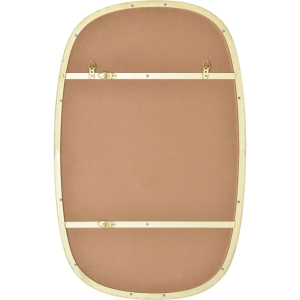 Renwil Gallegos Brushed Brass Oval Wall Mirror MT2523 - rear view showing the two-way hanging points