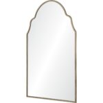 Renwil Natasha Antique Gold Leaf Arched Wall Mirror MT2364 - angled view of the antique gold leaf frame