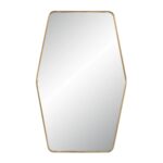 Renwil Mocha Satin Brass Wall Mirror MT2625 - front view of geometric mirror with angled sides