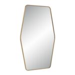 Renwil Mocha Satin Brass Wall Mirror MT2625 - angled view of satin brass frame