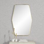 Renwil Mocha Satin Brass Wall Mirror MT2625 - mirror styled above a console