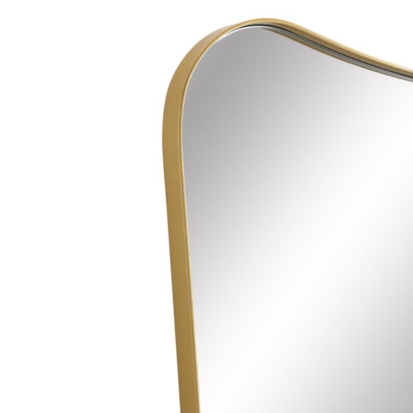 Renwil Artesia Gold Shaped Wall Mirror MT2516 - close-up of the curved top corner and gold border
