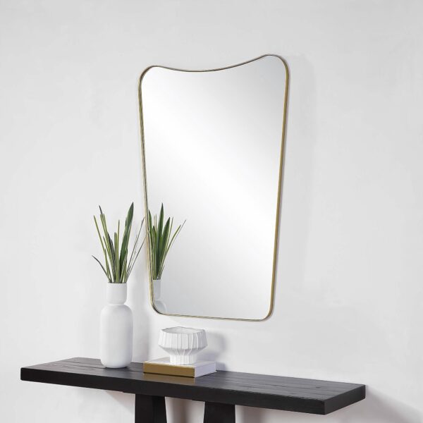 Renwil Artesia Gold Shaped Wall Mirror MT2516 - shaped wall mirror styled above a console