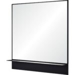 Renwil Otavi Black Wall Mirror with Shelf MT2423 - angled view of the black frame and shelf