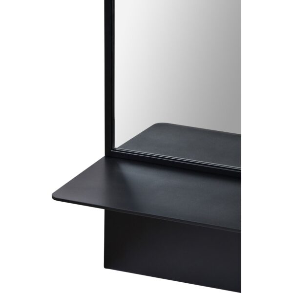 Renwil Otavi Black Wall Mirror with Shelf MT2423 - integrated shelf detail