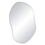 Renwil Javelin Satin Nickel Organic Wall Mirror MT2660 - front view of satin nickel organic wall mirror