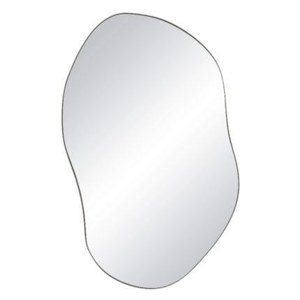 Renwil Javelin Satin Nickel Organic Wall Mirror MT2660 - front view of satin nickel organic wall mirror
