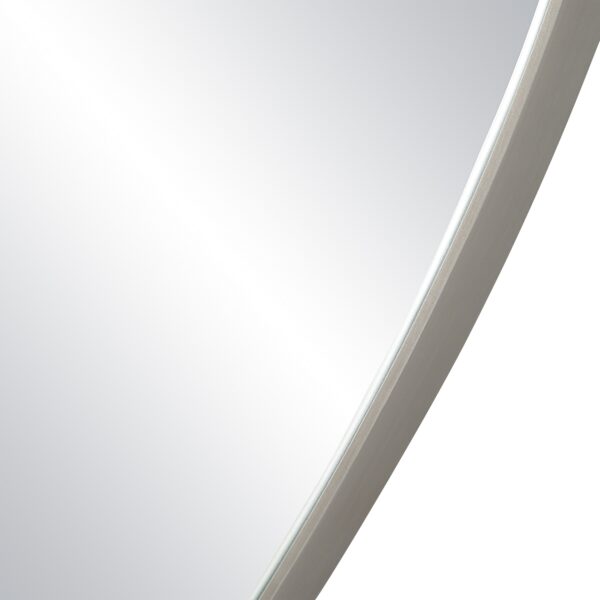 Renwil Javelin Satin Nickel Organic Wall Mirror MT2660 - detail of brushed satin nickel frame