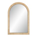 Renwil Tally Natural Rattan Arched Wall Mirror MT2655 - front view of natural rattan arched wall mirror