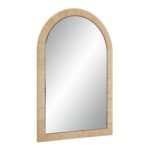 Renwil Tally Natural Rattan Arched Wall Mirror MT2655 - angled view of the rattan frame