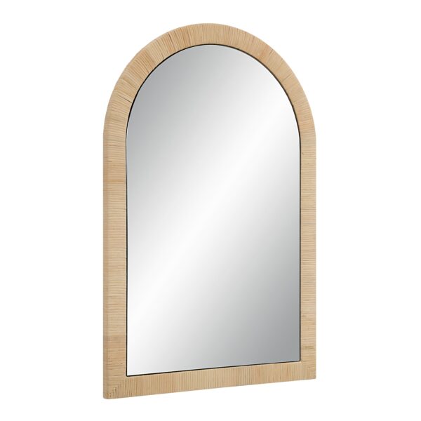 Renwil Tally Natural Rattan Arched Wall Mirror MT2655 - angled view of the rattan frame