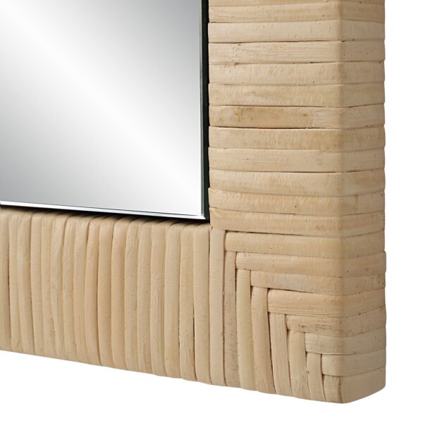 Renwil Tally Natural Rattan Arched Wall Mirror MT2655 - close-up of the natural rattan texture