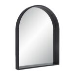 Renwil Cove Matte Black Pine Arched Wall Mirror MT2552 - angled view of the matte black arched pine mirror