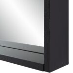 Renwil Cove Matte Black Pine Arched Wall Mirror MT2552 - close-up of the deep pine frame corner