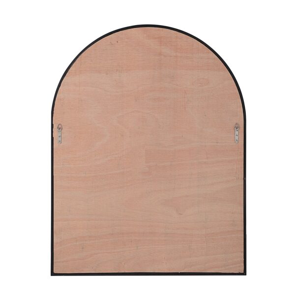 Renwil Cove Matte Black Pine Arched Wall Mirror MT2552 - rear view showing the vertical D-ring mounting points