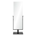 Renwil Samira Matte Black Self-Standing Floor Mirror MT2540 - front view of the self-standing mirror and matte black support