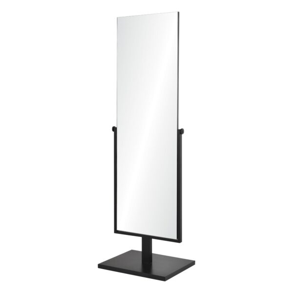 Renwil Samira Matte Black Self-Standing Floor Mirror MT2540 - angled view of the iron stand and floor base