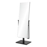 Renwil Samira Matte Black Self-Standing Floor Mirror MT2540 - side-angle view of the rectangular standing mirror