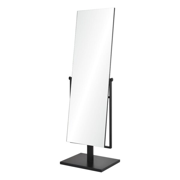 Renwil Samira Matte Black Self-Standing Floor Mirror MT2540 - side-angle view of the rectangular standing mirror