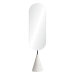 Renwil Vawn Floor Mirror with White Terrazzo Base MT2518 - front view of the floor mirror and white terrazzo base