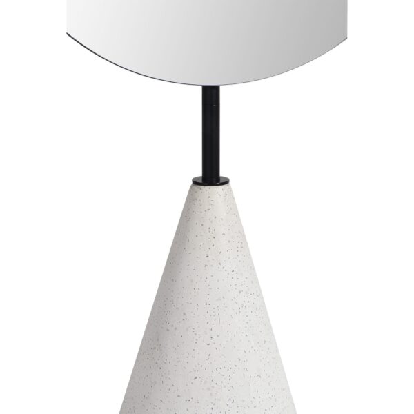 Renwil Vawn Floor Mirror with White Terrazzo Base MT2518 - close-up of the white terrazzo base and black stem