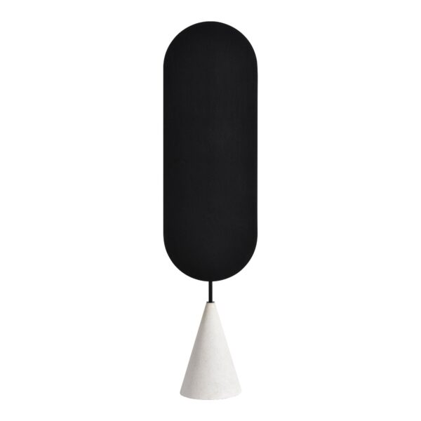 Renwil Vawn Floor Mirror with White Terrazzo Base MT2518 - rear view of the floor mirror and base